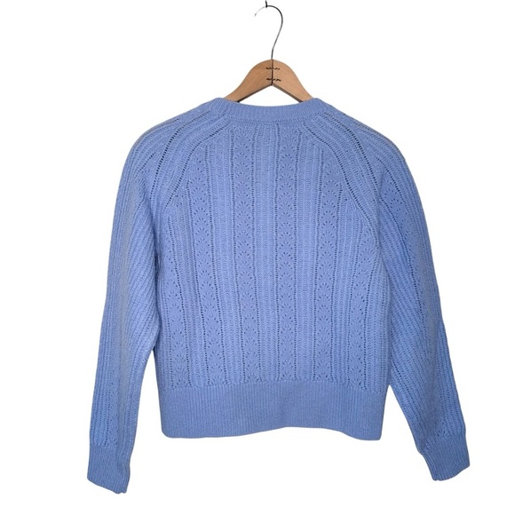 Club Monaco | Pointelle Texture Crewneck Sweater Blue Size XS - Picture 5 of 9